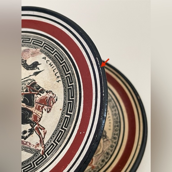 Vintage Miniature Greek Mythology Ceramic Plates, Set of 2, Made in Greece - Picture 8 of 13